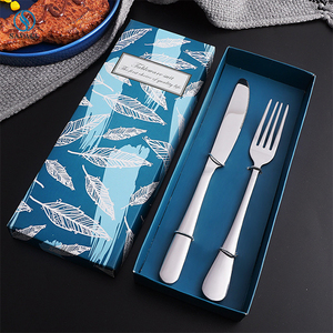 Savall Porcelain silver Gift set Stainless Steel dinnerware fork knife spoons forks and knives box set for hotel restaurant