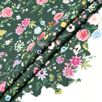 Tissu popeline de coton biologique imprimé numériquement avec motif floral tendance, tissu popeline de coton pur pour robe