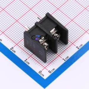MX25S-7.62-02P-BK01-Cu-S-A Barrier Terminal Block Through hole,P=7.62mm Connector Two Sides 7.62mm 1x2P Straight Pin - Product Image 1