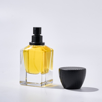 Exquisito Frasco de Perfume Cuadrado Transparente Recargable de Vidrio con Logotipo Personalizado para Envasado de Cosméticos