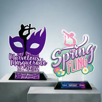 Trophées personnalisés en acrylique coloré de forme originale avec logo personnalisé pour la danse, la gymnastique et les sports