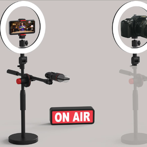 Nouvelle lampe vidéo <span class=keywords><strong>2021</strong></span> avec anneau lumineux pour selfie, support de téléphone portable, trépied et microphone pour vidéos YouTube - Product Image 2