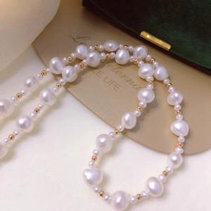 Collar de Perlas de Agua Dulce Barrocas de Alta Calidad, Diseño de Flor de Cuatro Hojas y Cielo Estrellado con Cierre Versátil OT, Nuevo y Natural - Product Image 2