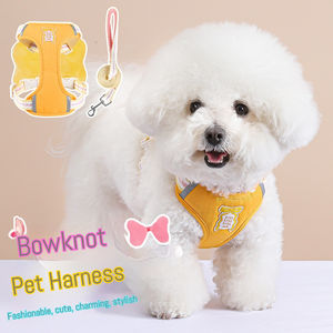 새로운 디자인의 럭셔리 스타일 리본 강아지 하네스 목줄 세트, 여름철 야외 산책을 위한 통기성 좋은 고양이 하네스, 애완동물 하네스 재고 보유 - Product Image 3