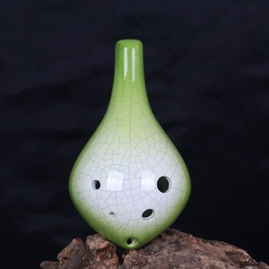 Ocarina en céramique 6 trous Alto C, finition craquelée, forme goutte d'eau, instrument à vent pour débutants, vente en gros - Product Image 5