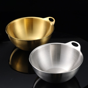 Stainless Steel Korean Style Ramen Bowl Kimchi Bowl with Hanging Hole Soup Snack Bowl for Kitchen Restaurant Food Container - Product Image 1