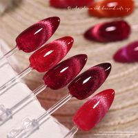 Vernis à Ongles Magnétique Œil de Chat Rubis Rouge, Gel Semi-Permanent Crystal Soak Off UV, Manucure Nail Art