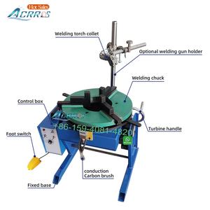 Posicionador de soldadura de 300kg con plato giratorio de 2 ejes Portabrocas de sujeción de 3 mordazas Rodillo de tubo de 300kg para soldadura - Product Image 2