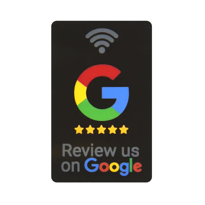 Code QR programmable personnalisé 13.56MHz 216 Chip Smart Rfid PVC Card Social Media NFC Google Review Card Cartes Nfc imprimées