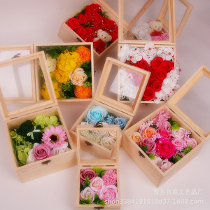Cajas de regalo de madera de pino con cerradura, rectangulares, de 6 pulgadas, para empaquetado de regalos y manualidades. - Product Image 3