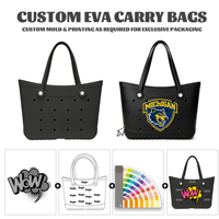 Sac seau en EVA grande capacité avec logo imprimé, résistant à l'eau, sac à main portable et polyvalent, sac fourre-tout personnalisable pour toutes les saisons