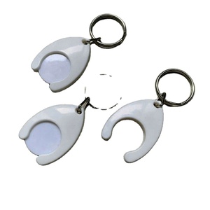 Custom Raindrop Trolley Coin <b>Keychains</b> - Promotional Shopping Cart Tokens - Product Image 2