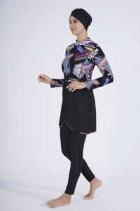 3pcs Muslim Modest Swimsuit Full Cover Burkini Women Swimwear Islamic <strong>Costumes</strong> Burkini Premium Turban Wrap <strong>Skirt</strong> - Product Image 2