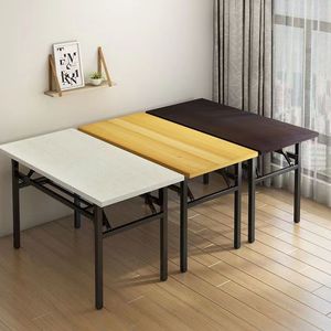 Folding <b>Computer</b> Desk White Wood Grain Plastic Surface Nordic Style <b>Office</b> Study Desk - Product Image 3