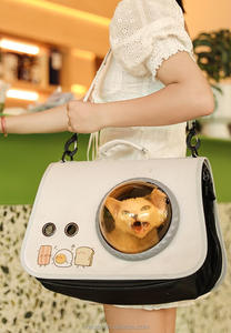 Lüks evcil hayvan sırt çantası katlanabilir uzay kapsülü tasarım fermuar nefes küçük kedi köpek omuzdan askili çanta açık taşıyıcı baskılı - Product Image 5