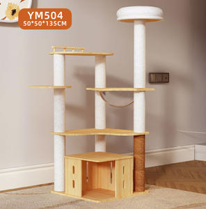 Árvore para Gatos de Chão ao Teto em MDF <span class=keywords><strong>2026</strong></span>, Plataforma de Salto, Estrutura de Escalada para Gatos, Casa para Animais de Estimação, Torre de Madeira com Sisal - Product Image 2