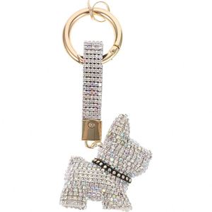 Wholesale Crystal Rhinestone French Bulldog Keychain Bling Bag Pendant Bulldog Puppy Schoolbag Charms Dog Keychain Creative Gift - Product Image 1