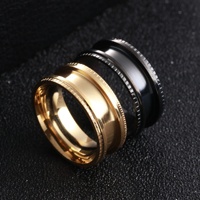 Professioneller 8mm Stufenkanten-Bohemian-Edelstahl Unisex-Verlobungsring Blanko mit Einzelkanalrillen für DIY-Einlagen-Schmuck