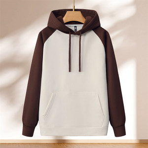 Sudadera Unisex Gruesa con Bloques de Color y Mangas Raglán, Ropa de Trabajo de Poliéster para Otoño - Product Image 1