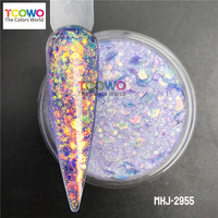 Poudre acrylique et trempage pour nail art Poudre mélangée à l'hexagone de sirène Poudre pailletée pour ongles Gel vernis à ongles Extended Builder Sculpture