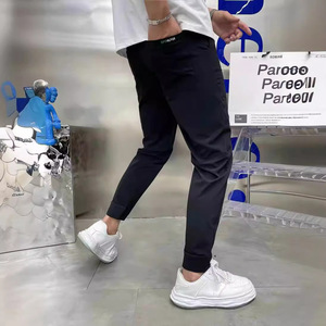 Nueva Primavera Verano coreano Baggy para hombre de alta elasticidad multibolsillo Skinny Cargo pantalones de lujo Denim ropa de trabajo Cargo Casual <span class=keywords><strong>Jogger</strong></span> - Product Image 3