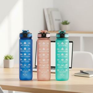 2026 Factory Supply Large Capacity Gym 1000ml Colorful Cheap <b>Water</b> <b>Bottle</b> <b>With</b> <b>Straw</b> - Product Image 4