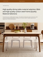 Table à manger en pierre frittée de haute qualité pour 6 personnes, table à manger pour la maison, table à manger de luxe légère de style français pour hôtel, villa, maison d'hôtes
