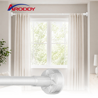 Tringle à rideau réglable ARODDY blanche de 25 mm, sans perçage, à tension interne, en acier au carbone robuste, de 27,56 à 47,24 pouces