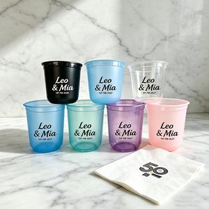 Vaso de Plástico Transparente Esmerilado en Forma de U para Té de Burbujas, 12oz, 16oz, 9oz, 300ml, para Tiendas de Té con Leche, Monograma Negro, Venta al por Mayor - Product Image 1