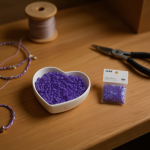 Perline Ilan Abalorios 4mm Viola 50g per Creazione di Gioielli e Artigianato - Product Image 2