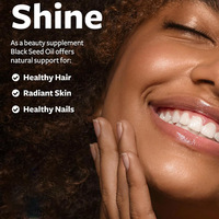 Huile de Nigelle Vierge Pressée à Froid en Capsules Végétaliennes 1000mg pour Adultes, Marque Privée OEM, pour le Soutien Immunitaire, la Santé de la Peau et des Cheveux