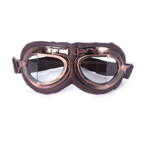 Gafas de Motocicleta Estilo Retro Crown Prince, Visera Protectora Contra el Viento, Lentes Toricas, Material de PC, Protección Completa
