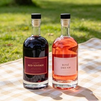 Bouteille en verre transparente de qualité alimentaire, étanchéité optimale et gravure personnalisée, 500 ml, 750 ml, pour l'emballage de vodka, whisky, brandy – Offre Spéciale