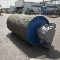 Polea de Acero al Carbono Resistente al Desgaste para la Industria del Cemento, Polea de Cabezal Curva para Sistema de Cinta Transportadora, Transporte de Materiales
