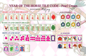 Ensemble de Mahjong américain de luxe Year Horse Pearl Cream, 160 tuiles en acrylique, design artistique personnalisé, écologique, portable et durable - Product Image 4