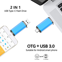 Clé USB OTG 2-en-1 avec logo personnalisé, double port USB 2.0 3.0 Type-C, clé USB multifonctionnelle 4 Go 8 Go