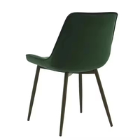 Chaise de salle à manger en tissu velours de luxe, pieds en métal gris canon, style design européen pour usage domestique