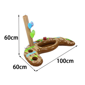 <b>Inflatable</b> Pool <b>Float</b> Drink Holder With Cup Holders And Ice Bucket Stand For Swimming Pool Parties Brown 100X60X60Cm - Product Image 4