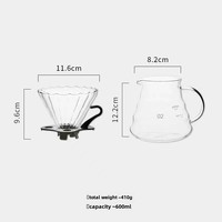 Filtre à café en verre en forme de nuage avec entonnoir, design minimaliste