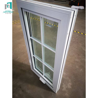 CHANGYI, producto superventas, marco de aluminio de ventana abatible con manivela clásica con barras simuladas, diseño de ventanas de aluminio