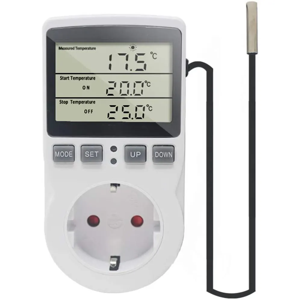 KT3100 ترموستات الرقمية متحكم في درجة الحرارة مأخذ الموقت التبديل الاستشعار التدفئة التبريد 16A 220V