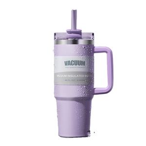 Термос-кружка из нержавеющей стали 2025 года, 40 унций, с ручкой, для путешествий, с сохранением температуры 6-12 часов, идея для делового подарка - Product Image 6