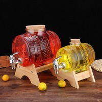 Fût à vin en verre 1L/3L/5L avec robinet, bouteille de vin de ginseng hermétique, distributeur de boissons, pot de brassage