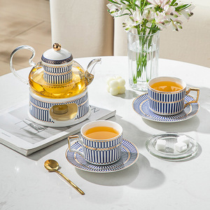 Service à thé floral, théière chauffante en céramique pour la maison, théière à fruits, services à thé de l'après-midi britanniques et nordiques - Product Image 3