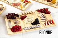 Plateau en bois pour aliments cuits sur mesure, 24 pièces, assiette à dîner en bois pour la maison et le mariage
