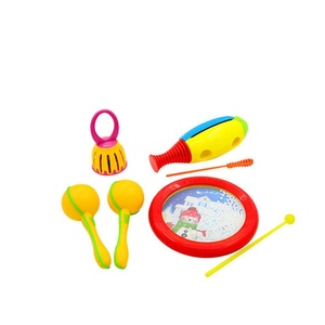 Ensemble d'instruments de percussion en plastique en gros avec tambour à main, maraca, clochette et tube sonore pour l'éducation musicale et le jeu des enfants - Product Image 6