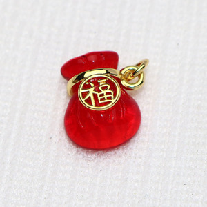 JS2121 18k Gold Plated Green White Red Dollar Sign Money <strong>Bag</strong> <strong>Charms</strong> Pendants,Money <strong>Bag</strong> <strong>Charm</strong> for DIY Jewelry Making Supply - Product Image 4