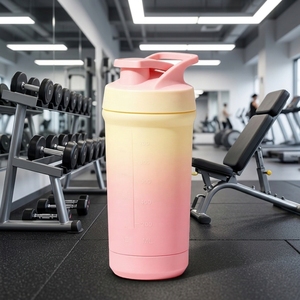 Bouteille <span class=keywords><strong>shaker</strong></span> à protéines avec échelle graduée, sans BPA, en acier inoxydable, lavable au lave-vaisselle, avec logo personnalisé du fabricant, pour boissons diététiques et de fitness - Product Image 1