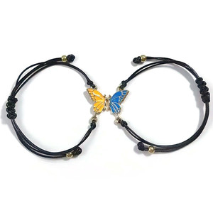 Nouveau Bracelet Papillon Coloré Effet Goutte d'Huile pour Femme, Bracelets d'Amitié BFF Tressés, Bijoux - Product Image 6