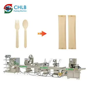 Full automatic packing line cutlery packaging machine plastic spoon packing machine